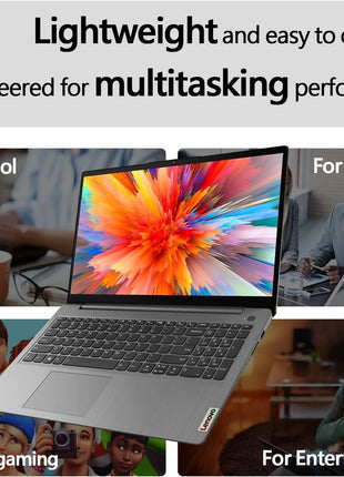 Lenovo IdeaPad 1 Student Laptop, 15.6 inch FHD Display, Intel Dual Core Processor, 12GB RAM, 512GB SSD + 128GB eMMC, 1 Year Office 365, Wi-Fi 6, Webcam, Bluetooth, SD Card Reader, Windows 11 Home, Grey