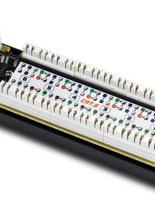 TRENDnet 24-Port Cat6 Unshielded Patch Panel, Wallmount or Rackmount, Compatible with Cat3,4,5,5e,6 Cabling, for Ethernet, Fast Ethernet, Gigabit Applications, Black, TC-P24C6 (Pack of 1)