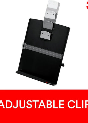DH340MB 3M Fold-Flat Freestanding Desktop Copyholder, Plastic, 150 Sheet Capacity, Black