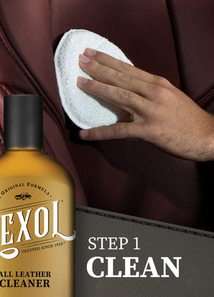 Lexol Leather Conditioner and Cleaner Kit by Lexol, Use on Furniture, Car Interiors, Shoes, Handbags, Includes 2 Application Sponges, Two-Step System, 16 oz Each