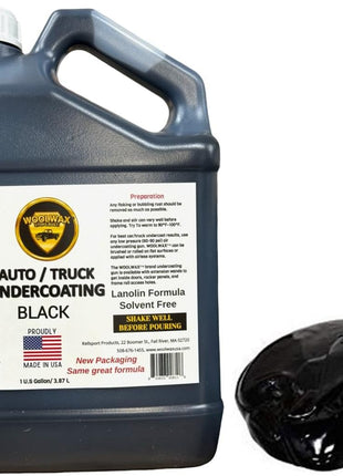Woolwax One Gallon Auto Truck Undercoating Corrosion Inhibitor Thick Fluid Coating Long Lasting Resists Wash-off Film Barrier Protects For 2 Years and More. BLACK