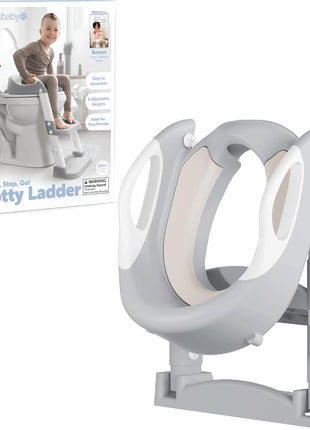 Jool Baby Potty Training Seat with 2 Step Ladder for Toddlers - Splash Guard, Adjustable Height (Gray)