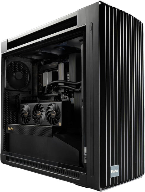 ASUS ProArt PA602 E-ATX PC Case 420mm Radiator Support, Dual 200mm Built-in Fans, Front Panel IR dust Indicator, Power Lock, Tool-Less PCIe mounting & GPU Holder, Front 20Gbps USB-C, 2 Year Warranty