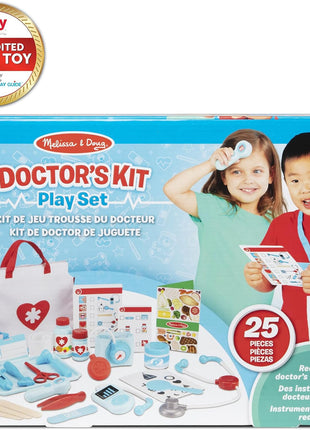 Melissa & Doug Get Well Doctor Kit, 25-Piece Toddler Doctor Play Set, Realistic Pretend Play Toys & Accessories, Preschool Toys for Girls & Boys Ages 3+
