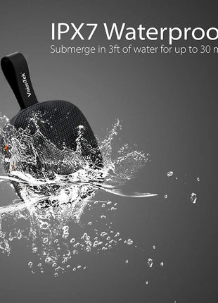 VisionTek SoundCube Wireless Bluetooth Speaker with IPX7 Waterproof Rating, Bluetooth 5.0, 6+ Hour Playtime, Built-in Mic, TWS Support, Compatible with Phone/Tablet/TV/Laptop (Black) -901313