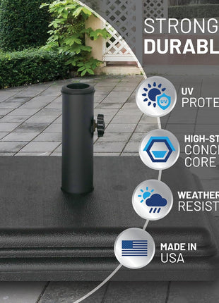 US Weight 40 Pound Umbrella Base - Weighted Umbrella base For Use With Patio Table – Heavy Duty Base- Made in the USA