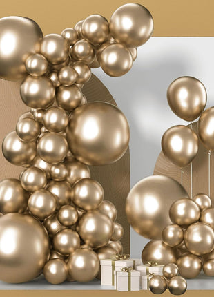 PartyWoo Metallic Gold Balloons 152 pcs Chrome Gold Balloons Different Sizes Pack of 18 12 10 5 Inch Gold Balloon Arch Kit Balloon Garland for Birthday Graduation New Year Party Decorations Gold G127