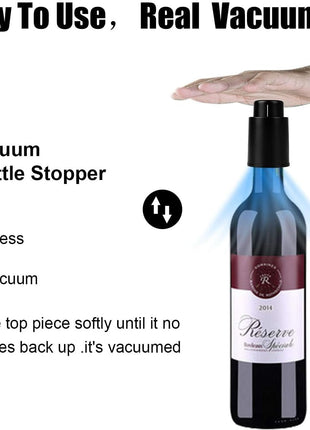 [2 PACK]Wine Bottle Stoppers, Reusable Wine Stoppers, Vacuum Wine Preserver with Time Scale Record, Wine Savers Vacuum Pump Corks Keep Wine Really Fresh, Best Gift Accessories.