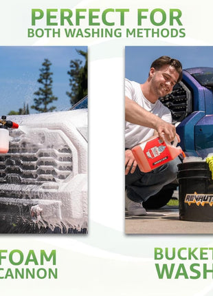 Rev Auto Vinyl Wrap Car Wash Soap Kit - Includes 64oz Car Wash Soap For Vinyl Wrap & Microfiber Wash Mitt | Works in Foam Cannon & Bucket Washes | pH-Balanced, Safe For All Finishes