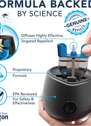 Thermacell Rechargeable Mosquito Repeller Refills; Advanced Repellent Formula Provides 20 Foot Protection Zone; Compatible with Thermacell E-Series & Radius Only; No DEET, Spray or Flame