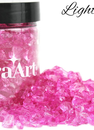 Syedra Crushed Glass for Resin Art, Set of 3,Broken Glass Pieces for Crafts 3-6mm 1LB (Pink)