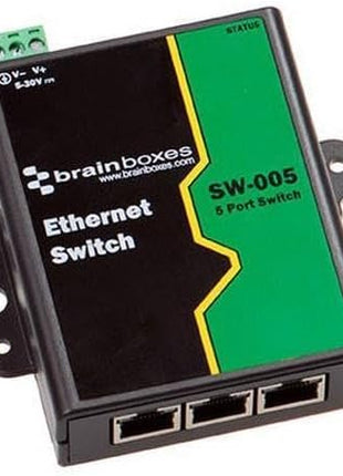 Brainboxes Switch - 5 Ports - DIN Rail mountable (SW-005)