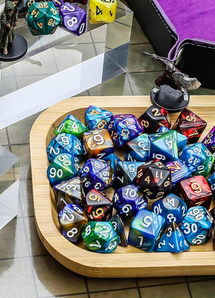 CiaraQ Polyhedral Dice Set - DND Role Playing Dice | Acrylic RPG Dice for Dungeons and Dragons MTG Table Games, Multi-color, 35pcs
