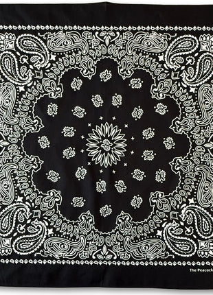 The Peacock Crew Red Bandana for Men and Women in Premium Soft Cotton – Classic Western Cowboy Paisley Scarf, Versatile Headband or Neck Accessory, Gift Kraft Packaging