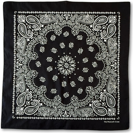 The Peacock Crew Red Bandana for Men and Women in Premium Soft Cotton – Classic Western Cowboy Paisley Scarf, Versatile Headband or Neck Accessory, Gift Kraft Packaging