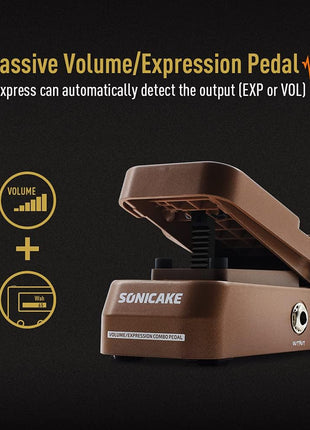 SONICAKE Passive Volume & Expression EXP Pedal, Mini Guitar Volume Pedal - Vexpress