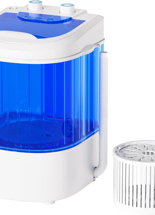 Superday Mini Portable Washing Machine, Single Tub Compact Washing Machine with Spin Cycle, 6.6LBS Washing Capacity Small Electric Washer Machine for Home, Apartments, Outdoor, RV, Dormitory, Blue