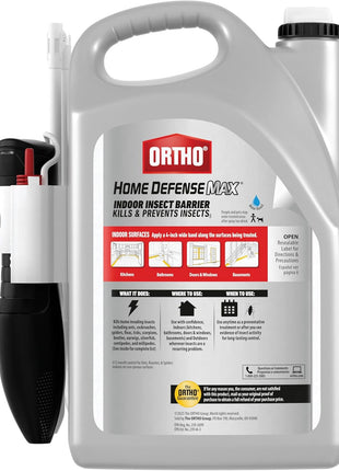 Ortho Home Defense Max Indoor Insect Barrier with Extended Reach Comfort Wand - Ready-To-Use Home Bug Spray, Kills Ants, Roaches, Spiders, Fleas and Ticks, 1 gal.