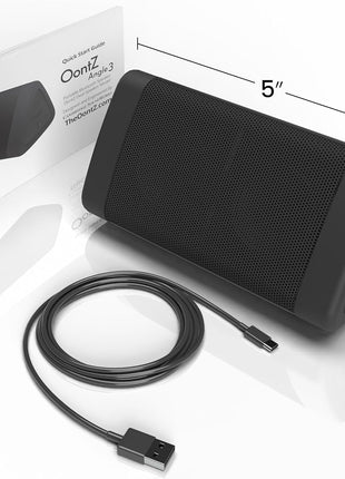 OontZ Angle 3 (4th Gen) – Portable Bluetooth Speaker, 12W Stereo Sound, 24 Hour Playtime, Rich Bass, 100 Foot Wireless Range, Waterproof, Home, Outdoor, Travel, Great Gift (Black)