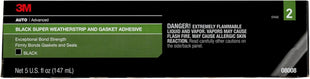 3M Black Super Weatherstrip and Gasket Adhesive, 08008, 5 fl oz, 1 Per Pack