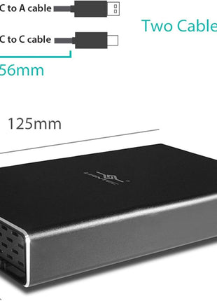 Vantec NexStar Gx USB 3.1 Gen 2 Type-C 2.5 inch SATA SSD/HDD Enclosure for 9.5mm & 7mm Height Drive; Comes with C to C and C to A Cable; Aluminum Casing; (NST-271C31-BK),Black