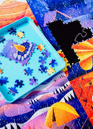 Buffalo Games - Roll-Up Puzzle Mat - Felt Saver Mat, Fits Up to 1500pc | Bigger In-Progress Puzzles, Solid Expandable Core, 3 Velcro Straps, Thick Felt Surface, Puzzle Storage, For Adults