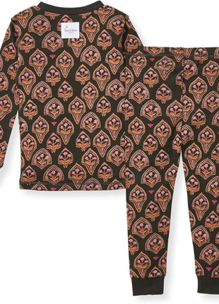 Burt's Bees Baby Baby Girls Pajamas, 2-Piece Tee and Pant PJ Set, 100% Organic Cotton, Snug Fit, Soft Sleep Pajama Outfit, Sizes 12 Months to 12 Years PJs