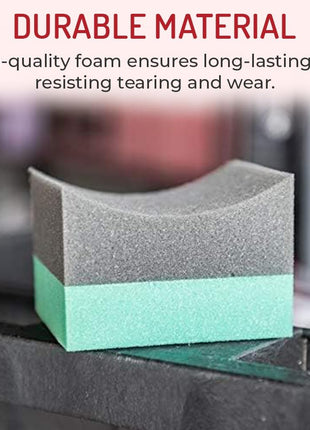 Hi-Tech Tire Dressing Applicator 12 Pack - Durable and Reusable, Contoured Tire Shine and Dressing Sponge for Your Car's Wheels