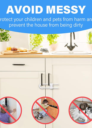 Baby Proofing Cabinets,Cabinet Locks for Babies,U-Shaped Child Locks for Cabinets, Child Proof Cabinet Latches,Child Safety Cabinet Locks with Adjustable by SPISPI (Pack of 2)