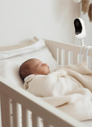 SUTINE Baby Monitor Mount for Nanit Pro Smart Baby Monitor & Flex Stand, Also for Cameras with 1/4 Screw Mount, 17inch Flexible Long Goose Neck Arm Baby Camera Holder Stand Without Tools, White