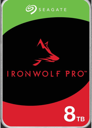 Seagate IronWolf Pro, 8 TB, Enterprise NAS Internal HDD –CMR 3.5 Inch, SATA 6 Gb/s, 7,200 RPM, 256 MB Cache for RAID Network Attached Storage (ST8000NT001) | 7200 RPM drive with CMR technology and 24x7 performance for RAID, NAS systems and AI training