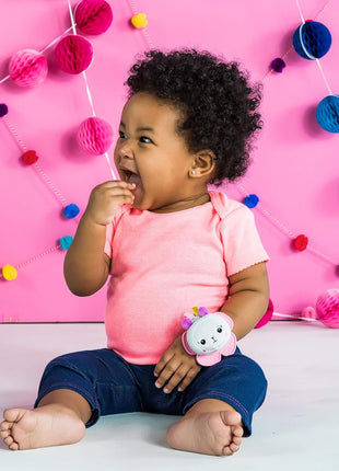 Bright Starts Rattle & Teethe Wrist Pals Toy, Unicorn & Llama, Newborn+, 2 Count