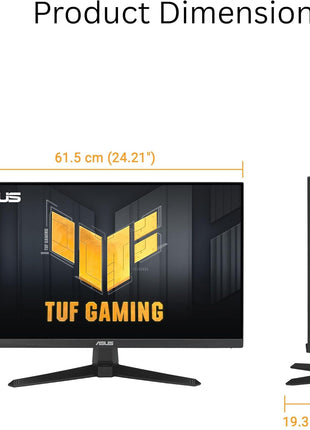 ASUS TUF Gaming 27 inch 1080P Monitor (VG279QE5A) – Full HD, Overclock to 144Hz, 1ms, IPS, Extreme Low Motion Blur Sync, Stereo Speaker, Variable Overdrive, DisplayWidget Center, 3 yr Warranty