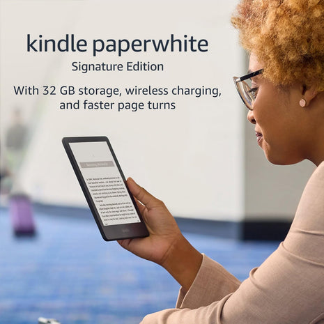 Amazon Kindle Paperwhite Signature Edition (32 GB) – With auto-adjusting front light, wireless charging, 6.8" display, and up to 10 weeks of battery life – Without Lockscreen Ads – Black