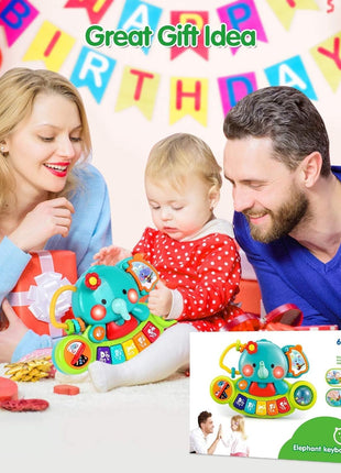 Baby Piano Toys 6-12 Months, Elephant Piano Keyboard Newborn & Infant Toys | Light Up Musical Toddler Toys for 1 Year Old Boy Girl, Christmas & Birthday Gifts For 12-18 Months, 6 7 8 9 Month Old Toys
