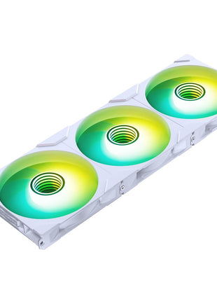 Phanteks M25-140 Gen2 Reversed Blade Triple Pack, 3X 140mm ARGB High Performance Cooling Fans, Daisy-Chain Unified Fan Frame, Infinity Mirror hub, Single Cable Connection, White