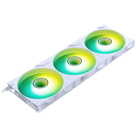 Phanteks M25-140 Gen2 Reversed Blade Triple Pack, 3X 140mm ARGB High Performance Cooling Fans, Daisy-Chain Unified Fan Frame, Infinity Mirror hub, Single Cable Connection, White
