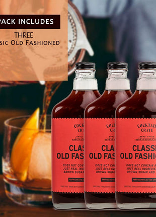 Cocktail Crate Old Fashioned Drink Mixer | Makes 51 Cocktails | Award-Winning Craft Mixer for Classic Old Fashioned - Premium Syrup Handcrafted with Aromatic Bitters & Demerara Sugar | 12.7oz - 3 pack