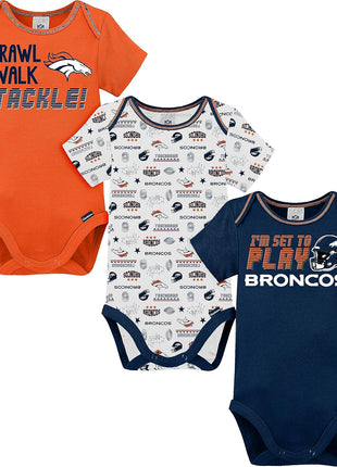 Gerber NFL Unisex-Baby NFL Team 3 Pack Short Sleeve Onesie Bodysuit