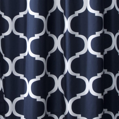 Lush Decor Geo Shower Curtain Single 72 inchW x 72 inchL Navy - Trellis Shower Curtains for Bathroom - Navy Bathroom Curtain