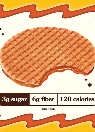 Rip Van Wafels Honey and Oats Stroopwafels, Healthy Snacks, Non-GMO, Keto Friendly, Office Snacks, Low Sugar (3g), Low Calorie, 12 Pack