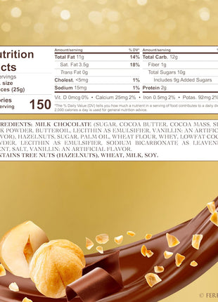 Ferrero Rocher Gourmet Hazelnut Milk Chocolate Gift Box, 24 Individually Wrapped Treats, 10.6 oz