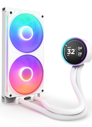 NZXT Kraken Elite 280 RGB 2024 - AIO CPU Liquid Cooler - 280mm Radiator - F280 RGB Core Fan - Customizable 2.72 inch IPS LCD - NZXT Turbine Pump - AMD® AM5, AM4 - Intel® LGA 1851/1700, 1200/115X - White
