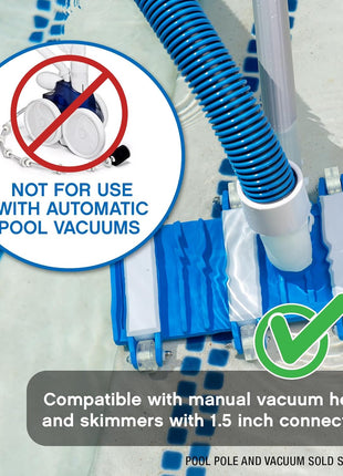 Poolmaster Manual Pool Vacuum Hose, 30 Ft x 1-1/2 inch for Inground & Above Ground Pools, Not for Automatic Cleaners, Kink-Free, Heavy Duty Pool Cleaner Hose with Swivel Cuff – Made in USA