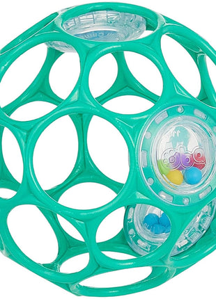 Bright Starts Oball Easy-Grasp Rattle BPA-Free Infant Toy in Teal, Age Newborn and up, 4 Inches