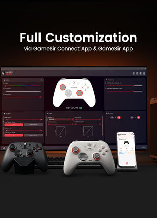 GameSir Nova Lite 2 Wireless PC Controller with Hall Effect Joysticks & Triggers, 2.4G & Wired 1000Hz Polling Rate, Remappable Buttons - Compatible with PC/Switch/Steam/Android (White)