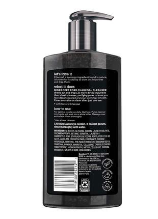 Biore Deep Pore Charcoal Face Wash, Daily Facial Cleanser for Dirt & Makeup Removal, for Oily Skin, 11.45 fl oz, Value Size (Pack of 2)