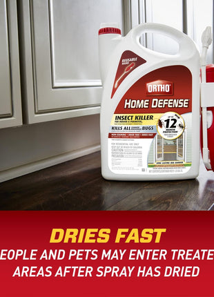 Ortho Home Defense Insect Killer for Indoor and Perimeter2 with Comfort Wand - Ready-To-Use Bug Spray, Kills Ants, Cockroaches & Spiders, 1.33 gal.