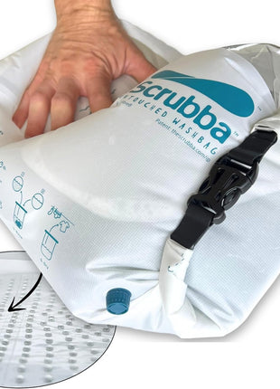 Scrubba Wash Bag Untouched Patented Washboard-in-a-BagTM 5 oz Travel Washer | Pack Light, Wash Anywhere Fast, Inner Washboard, Machine-Quality Wash, Non-Electric, Recycled Polyester, Sustainable Travel