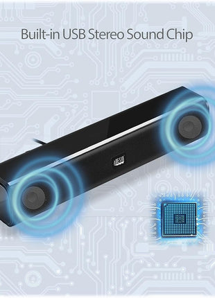 Adesso Xtream S5 USB Sound Bar Speaker for PC Desktop 5W x 2, Black